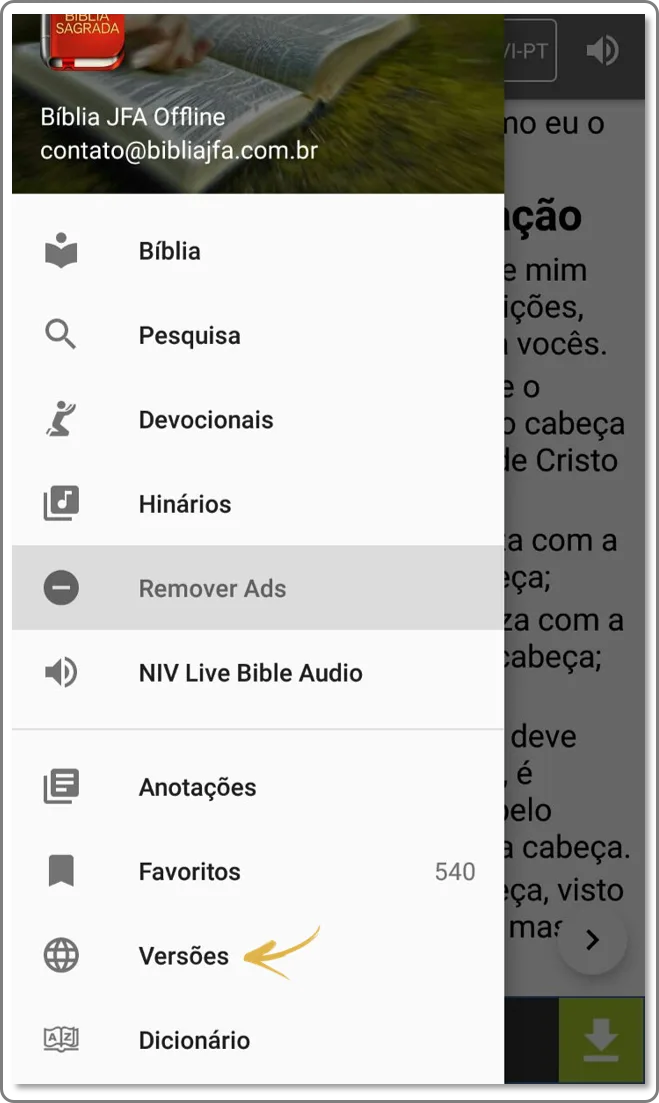 Como troco de versão ou baixo uma nova tradução do texto bíblico?