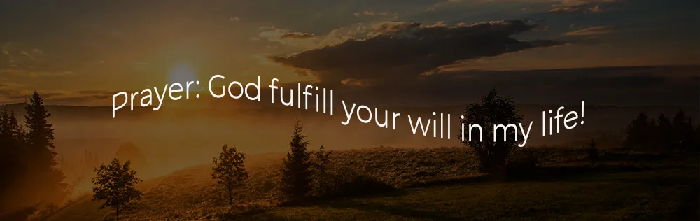 Prayer: God fulfill your will in my life!